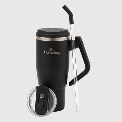 Harmoniq Thermobecher mit 180° Drehgriff und auslaufsicherem Deckel